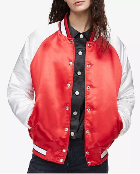 Calvin Klein Jeans Varsity Jacket Color: Red  Size: Large