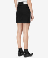 Women's Calvin Klein Jeans Side Stripe Denim Miniskirt, Size 29 - Black.