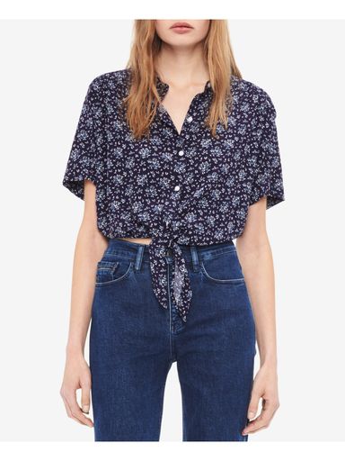 Calvin Klein Jeans Floral-Print Tie-Front Shirt XXL.