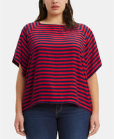 Levis® Trendy Plus Size Miranda Striped Top, Red.