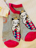 Xhilaration Low Cut Socks Size 4-10 Kitty Cats Themed W/ Tags Heather Grey.