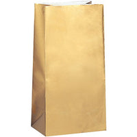 Unique Party- Metallic Gold Paper Party Bags.