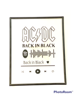 AC/DC Back In Black 8x10 Spotify Scan & Play Glass Frame