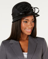 August Hats Shangtung Sinamay Cloche Black.